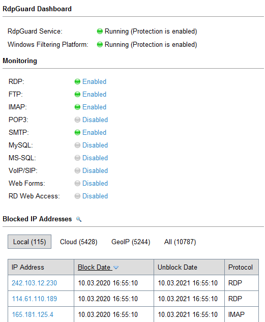 RdpGuard allows you to protect your Remote Desktop Protocol from password-guessing bruteforce attacks. RdpGuard - protect your remote desktop protocol from brute-force attacks.